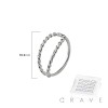 12PCS OF 925 STERLING SILVER NOSE HOOP O-RING WITH TWIST DOUBLE LINE
